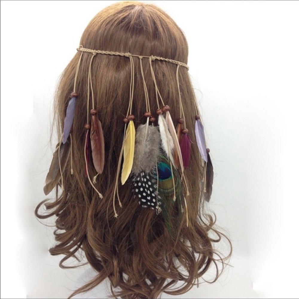 Bohemian feathers headband